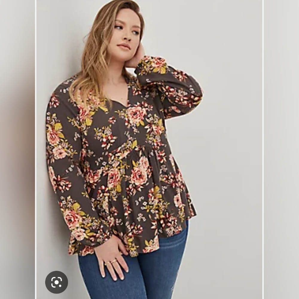 Torrid Babydoll Rayon Crepe Top